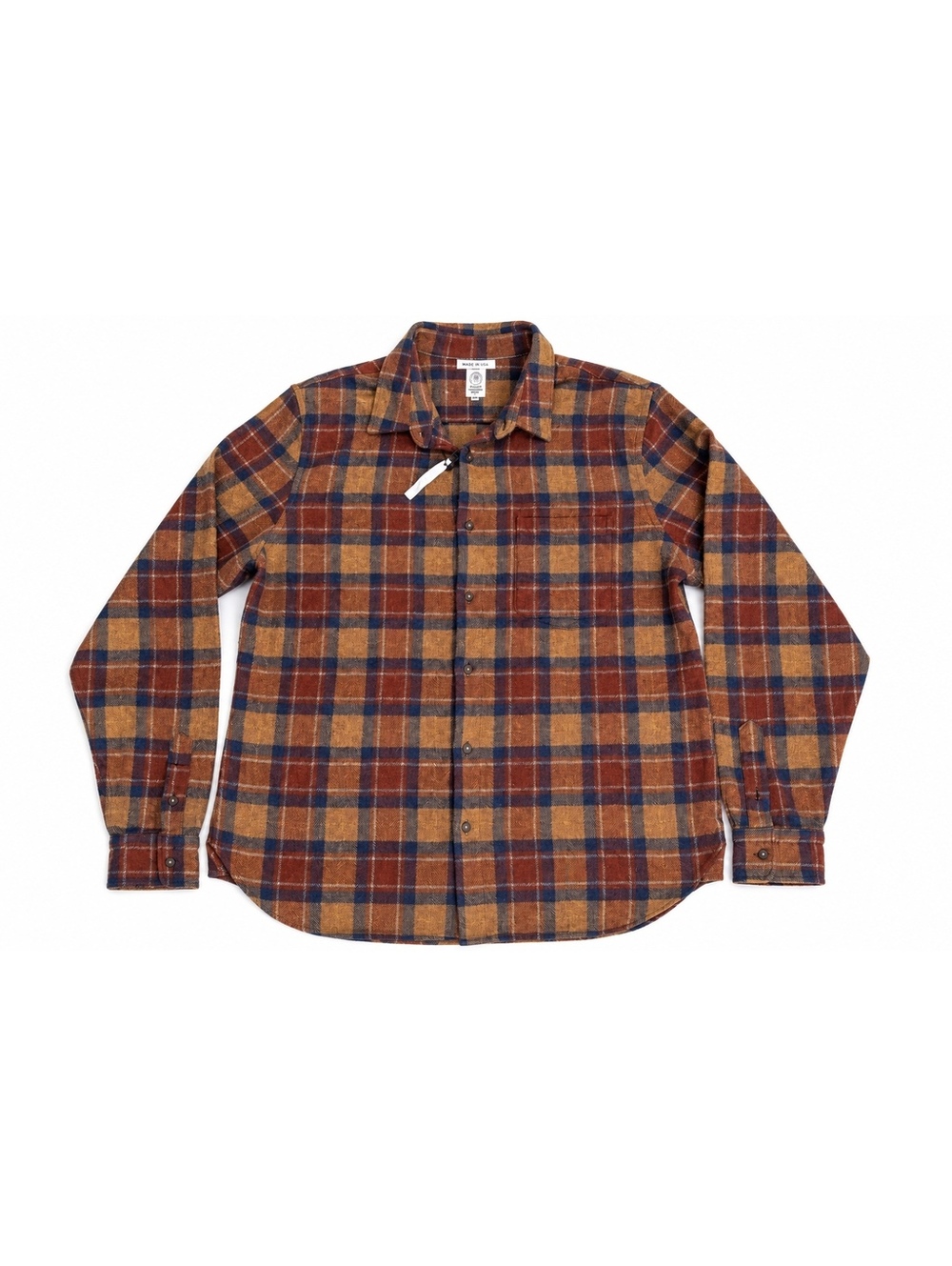 Hiroshi Kato Plaid Flannel Shirt Men’s XXL Made in USA Rust